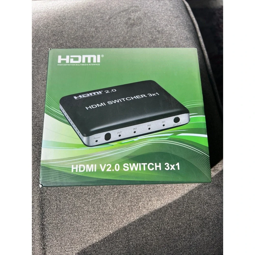 EZCOO HDMI Switcher 3x1 Unisex OS Black 4K 60Hz HDR Remote Support